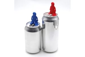 Can-buddy | Beverage Can Protector | 2 Buddies Blue & Red | Guard Against Insects & Contamination | Ideal for Parties, Picnics, Barbecues | Use with Canned Drinks | Identifier Top for Your Pop