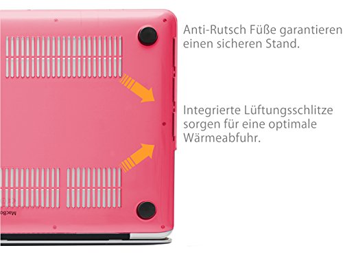 MyGadget MacBook 12 Zoll Retina *Matt* Case Hülle – Apple Model ab 2015 (A1534) durchsichtige Plastik Tasche Mac Schutzhülle Hartschale Cover in Rosa - 3