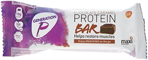 Gen P MaxiNutrition Chocolate Caramel Protein Bar, Pack of 12