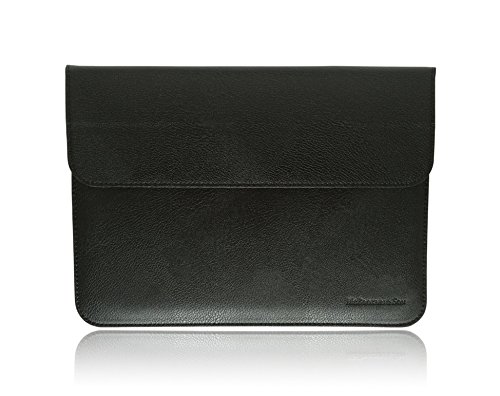 Macbook 12″ Retina Hülle – Sleeve – Tasche mit Ständer Erhöhung Schutzhülle PU Leder schwarz - 2