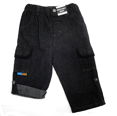 Bright Bots 12/18m Baby Boys Jeans Roll Up Cotton Trousers - Black Denim