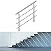 Produktbild HG® 80CM Edelstahlhandlauf Brüstungsgeländer Treppengeländer Handlauf Set Gebürstet Bausatz Treppen Edelstahl Halter