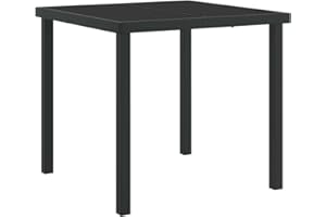 ‎VIDAXL vidaXL Gartentisch in Schwarz, 80 x 80 cm, aus pulverbeschichtetem Stahl. Moderner, quadratischer Tisch für 4 Personen – perfekt für deinen Außenbereich, Esszimmermöbel, Patio oder Terrasse.