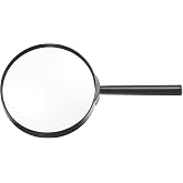B&uuml;y&uuml;te&ccedil; 100 mm, Cam Mercek, Plastik &Ccedil;er&ccedil;eve ve Sap, Siyah, 240 mm Toplam Uzunluk, Okuma ve Koleksiyon i&ccedil;in