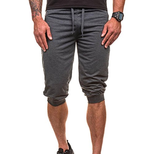 Hombres Pantalones, ?? Manadlian Pantalones harén para Hombre Casual Persona Que Practica Jogging Baile Sportwear Baggy Pantalones Slacks Pantalones Deportivos (CN:L, Gris Oscuro)