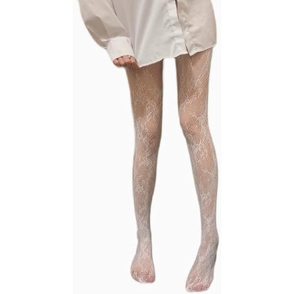 BIVOFU Elastische netpanty voor dames om op te graven met hoge taille, witte panty voor dames, elegante en comfortabele netpanty voor een sensuele en modieuze outfit, Wit, 10