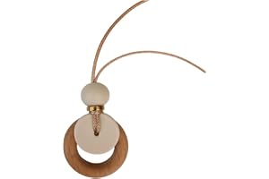 Cream breastfeeding fiddle pendant for mum to wear. Nursing Necklace with Wooden ring.