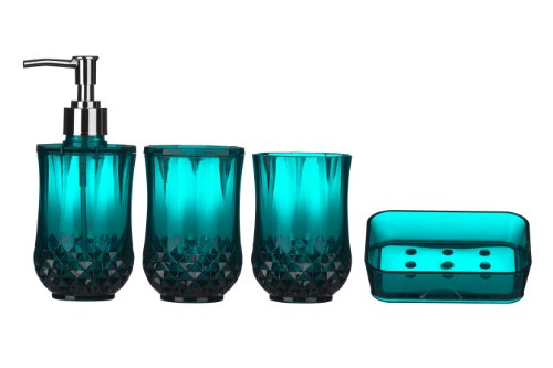 Premier Housewares 1601512 Cristallo Badezimmer Set 4-Stück, blau