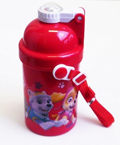 New Childrens Red Skye Paw Patrol Pop Up Top Plastic Drink Water Bottle. - Red/Multi - UK SIZES