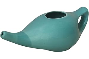 ANCIENTIMPEX Ancient IMPEX Ceramic Neti Pot 250 Ml (Turquoise) with 5 Sachets Neti Salt | Natural Remedy for Nasal Hygiene, Congestion & Sinus Flush | Eco-Friendly Ayurvedic Nasal Rinse Pot