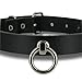 Produktbild SiaLinda: Halsband Echtleder schwarz mit großem O-Ring 20mm
