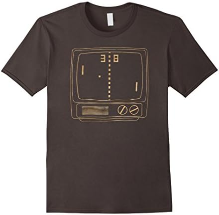 PREMIUM "1970s Computer Tennis Game" Retro T-shirt Male Large Asphalt
