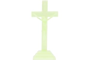 DECHOUS Minimalist Luminous Jesus Christian Cross ation Luminous Crucifix Cross Glow in The Dark Catholic Cross Standing Table Cross Church Adornment Photo Prop The Cross Plastic Gift