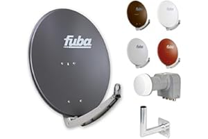 Fuba Digital HDTV Sat-Anlage 4 Teilnehmer | Fuba DAA 780 Premium Aluminium Sat-Antenne in Wunschfarbe + DEK 416 Quad LNB + Fuba DAZ Winkelwandhalter