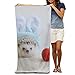 Produktbild LUOL Customize Beach Towel Hedgehog with Rabbite Ear and Apple Polyester Eco-Friendly Lightweight Bath Sheets Towels Hiking Camping Sport Durable Easy Care Machine Wash for Home Hotel Spa