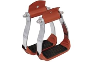 Reitsport Amesbichler AMKA Western Stirrups Aluminium with Brown Leather