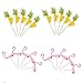Produktbild Limeo Cake Topper Food Topper Obst Topper Dekoration Flamingo Ananas Cupcake Dekoration 20 Stück Party Dekorationen 2 Verschiedene Muster Geburtstag Hochzeit Beach Party Dekoration