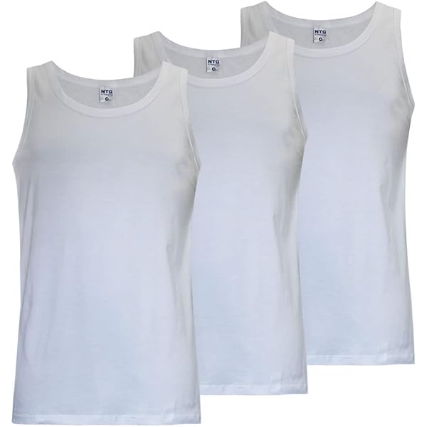 3 Canottiere Uomo Nottingham - Cotone Jersey, Spalla Larga - Foto 6