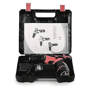 MAHA heavy 10mmMulti-Function Drill Cordless Drill Screw Driver 10mm with Batteries & Two Speed Control LED Light Guided -Keyless Chuck -Reverse Forward Motion 12V Lithium-Ion 1.2Ah MultiColor