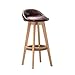 Produktbild BAR STOOL Y- Einfache Barhocker Massivholz PU Kunstleder Material Drehstuhl Barhocker Cafeteria, Sitzhöhe 71,5 cm/64 cm (Farbe : A, größe : 64cm)