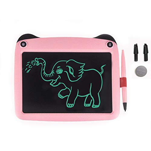 JRD&BS WINL Tablette D'ÉCriture LCD pour Jouets pour Enfants,Filles De 3-12 Ans,Planche De Dessin Et D'ÉCriture De 9 Pouces avec Bouton De Verrouillage Convient pour L'ÉCole Et Le Bureau (Rose02)