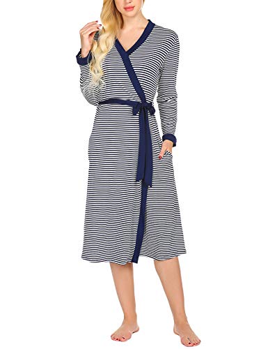 Preisvergleich Produktbild MAXMODA Damen Kimono Nachthemd Nachtwäsche Langer Damen morgenmantel Leichter Bademantel Nachtmantel Damen Umstandsnachthemd Unterwäsche mit Gürtel YDF2 XL