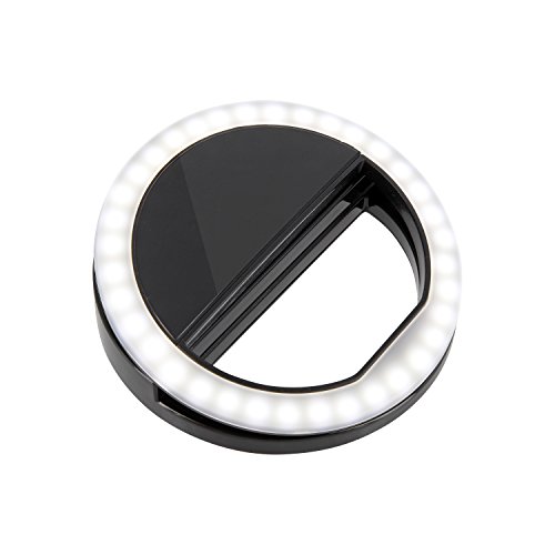 Selfielicht SL36 - Selfie Ring Licht Handy Smartphone - Selfie Licht - Ringlicht - Tablet - iPad - Macbook - Handtasche, schwarz - Kamera Ringlicht
