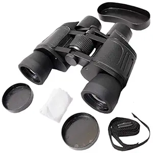 MOSHTU Professional 8 X 40 HD Folding Lens 10X Zoom Prism Binocular Telescope with Pouch for Long Distance, Bird Watching, Black