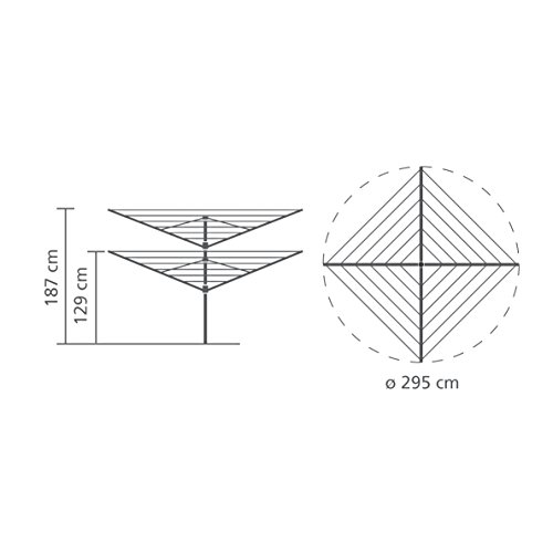 Brabantia Wäschespinne Lift-O-Matic, höhenverstellbar, 45mm Rohr, 50m Wäscheleine, mit Metall-Bodenanker & Schutzhülle - 8