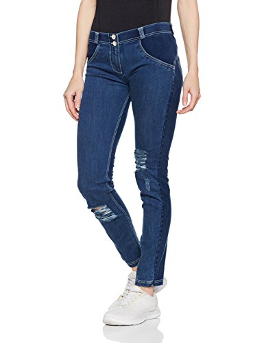 Freddy WR.UP Damenhüfthose, schmaler Schnitt, dunkle Waschung, Denim-Effekt