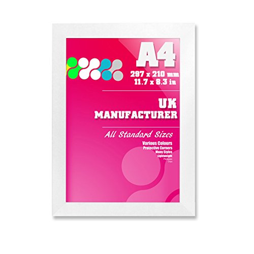 A4 Size 4CM Thick FLAT Shape Picture Photo Frame Multi Colours Available-4EVERLESS (WHITE)