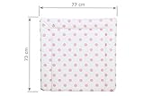 Wickelauflage 77 x 73 cm für 80 cm breiten Ikea-Kommoden Wickelaufsatz (z. B. VÄXLA und VIKKLA) Ausf. PUNKTE ROSA - 2