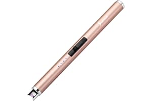 SUPRUS Candle Lighter Electric Arc Lighter Rechargeable USB Lighter Flameless Plasma with Safety Lock Switch for Camping BBQ Cooking (Gold)