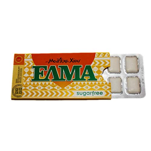 ELMA Zuckerfreie griechische Kaugummi mit natürlichen Chios Harz Gum Mastix und Mastiha Öl - 5 x 10 - Packungen