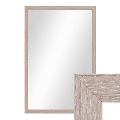 Wand-Spiegel 43x63 cm im Holzrahmen Sonoma Eiche Hell Modern / Spiegelfläche 40x60 cm