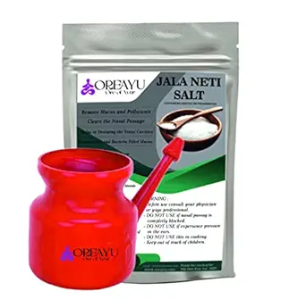 OREAYU  Plastic Jala Neti Pot Jal Lota 500 ml Brown Jal Neti With 200Gm Neti Salt for Health and Yoga Use Made of virgin plastic