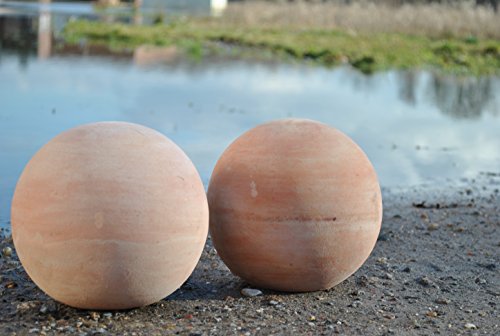 Terracottakugeln mit einem Durchmesser von 17cm.2er Set!!!Sehr hübsche Dekoration für Garten.Beet und Terrasse. - 3