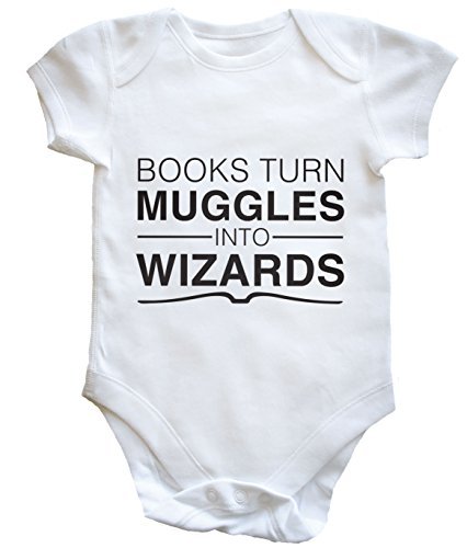 HippoWarehouse BOOKS TURN MUGGLES INTO WIZARDS baby vest boys girls