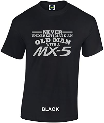 Splashshirts Never Underestimate an Old Man with A Mazda Mx5 Mens Crew Neck Short Sleeve Custom Personalized T-Shirt