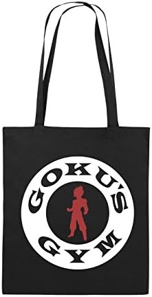 Comedy Bags - SON GOKU'S GYM - jute bag - long handles - 38x42cm - Colour: black / white-red