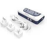 BESTEK Travel Adapter Voltage Converter 110V to 230V Step Up Transformer with 4-Port USB Charging US/EU/AU Adapter UK to US Travel Charger