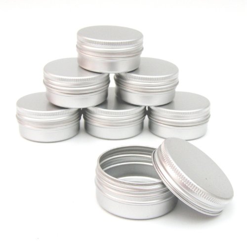 2x ALUMINIUM JAR POT TIN CONTAINER (15ml) For Nail Art MakeUp Cosmetic Travel Creams Lip Balm Tattoos
