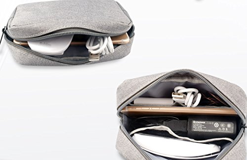 Jukkarri® Elektronikzubehör-Reisekasten für Energy-Banks, USB Drive Shuttle, Kabel Zubehör Tasche Organizer Power Bank Fall, Electronics Zubehör Travel Gear Organisieren Fall, Kabel Management Festplatte Tasche - 8