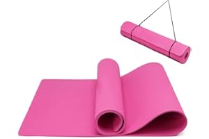 Oak & Tea Tappetino da yoga, tappetino da yoga spesso antiscivolo per donne/uomini, tappetini per esercizi per la casa palestra con cinghia di trasporto, tappetino ecologico in TPE per yoga, meditazione, pilates, 183 x 61 x 0,6 cm