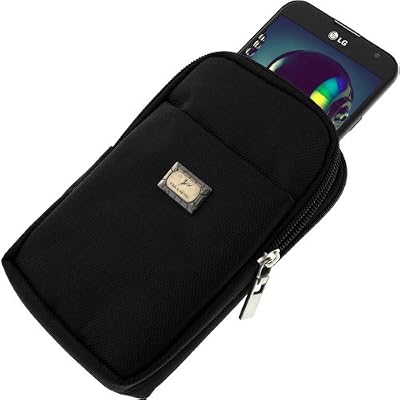 Avizar - Housse Pochette Ceinture Nylon pour Mobile, Smartphone, Appareil Photo, GPS - Etui 16.5 x 10.5 x 3 cm Noir