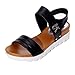 Produktbild Vectry Sandalen Damen Offene Sandalen Keilabsatz Plateau Wedge Peep Toe Knöchel Schnalle Sommerschuhe Römersandalen