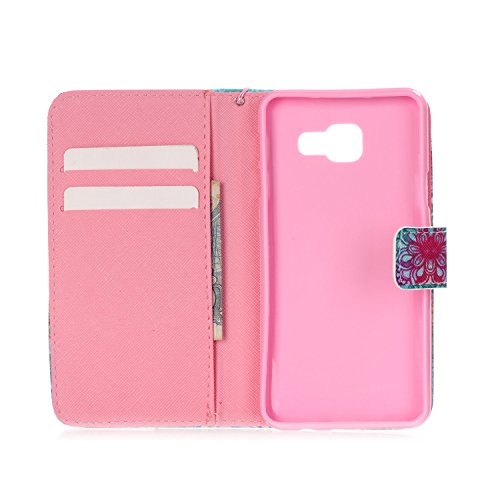 Galaxy A5 (2016) Hülle,Galaxy A5 (2016) Schutzhülle,Galaxy A5 (2016) Case,Galaxy A5 (2016) Leder Wallet Tasche Brieftasche Schutzhülle,ikasus® Bunte Gemalt Malerei Muster PU Lederhülle Flip Hülle im Bookstyle Cover Schale Stand Ständer Etui Karten Slot Schutzhülle Grau Tasche Wallet Case für Samsung Galaxy A5 (2016) SM-A510F – Never Stop Dreaming - 4