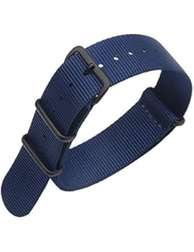 22mm dunkelblau Luxus-Premium-NATO-Stil robust exotischer weichen Nylonsportarmbanduhr-Band Armband Männer