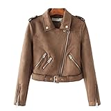 Cooles Motorrad inspirierte Faux Lederjacke, die Ihre Figur schmeicheln wird und Sie fühlen sich schön und selbstbewusst.