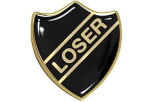 Capricornone Loser Gel Domed School Shield Badge - Black